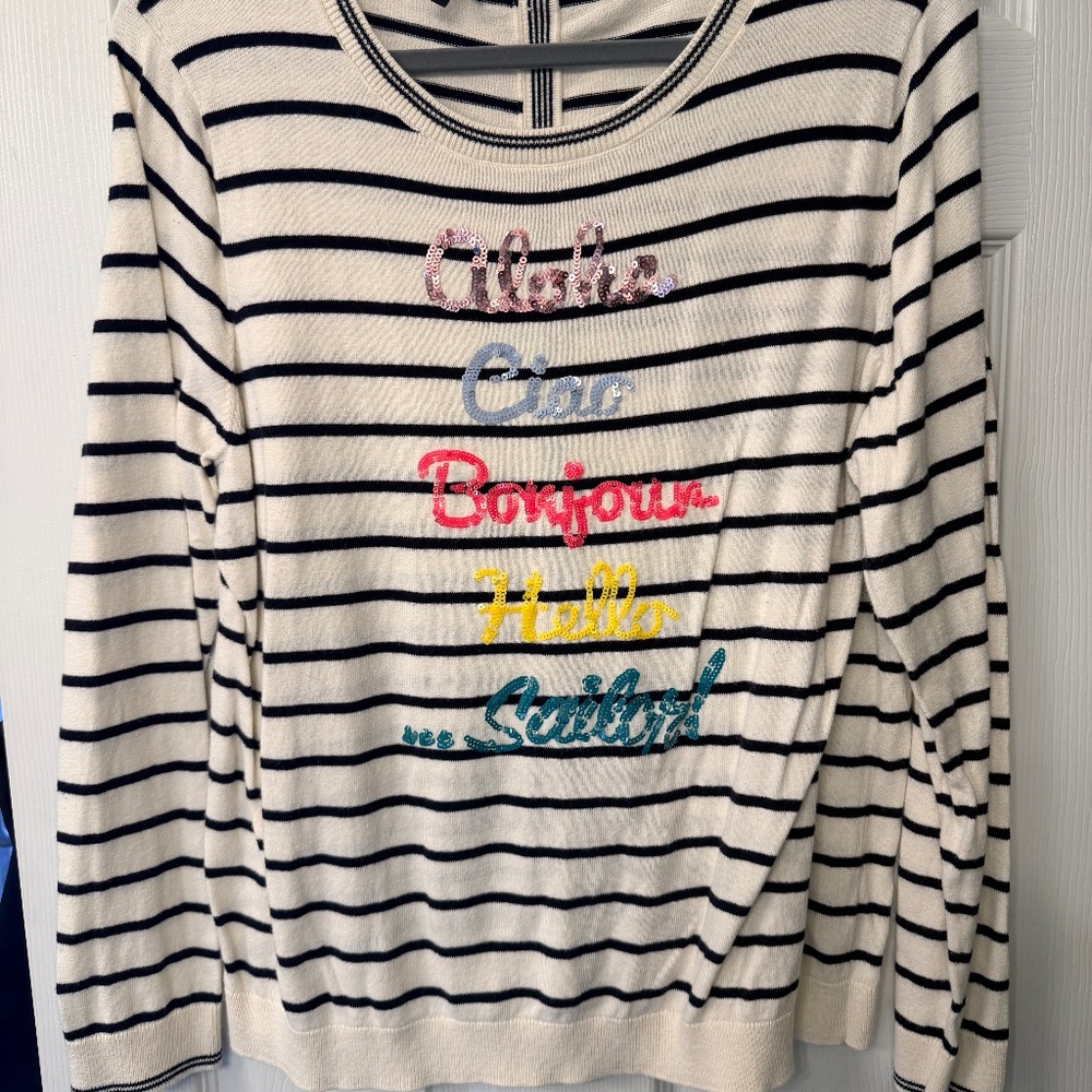 Talbots lightweight striped sweater XL